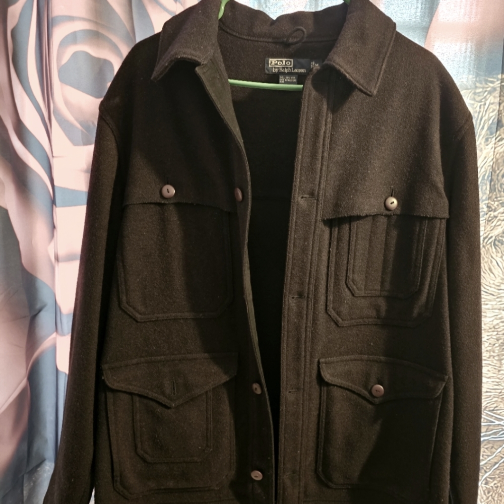 Men's black pea coat size m